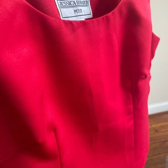 90s y2k vintage structured satin tank top red silk 4P silk shirt - Picture 4 of 4